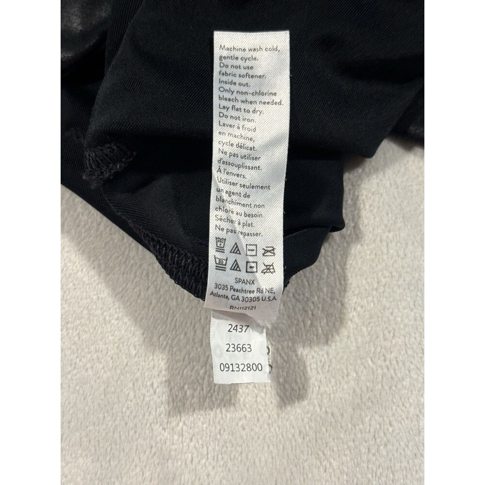 SPANX Body-Control Black Coated Faux Leather High‎ Waist Ankle Leggings Size S - Picture 4 of 8
